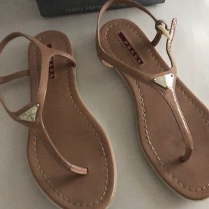 Prada tan sandals